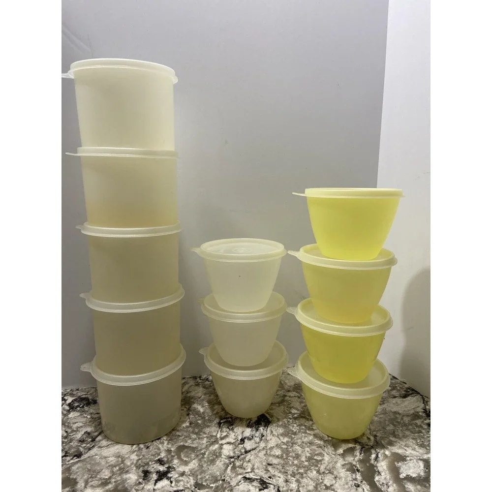 Vintage Tupperware Storage Freezer Containers 12 Bowls With Lids